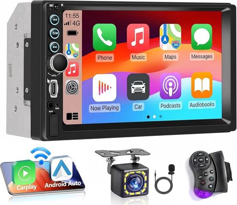 7’’ Wireless Double Din Car Stereo Carplay Android Auto in Kuwait