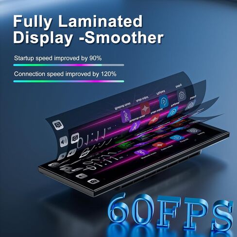[11" Fully Laminated 60fps Touchscreen] -Accfly Wireless car Play Screen for Apple carplay &Android Auto, OTA Updates -HD Front Dashcam & Backup Camera, Car Stereo Radio/GPS Navigation/BT Audio in Kuwait