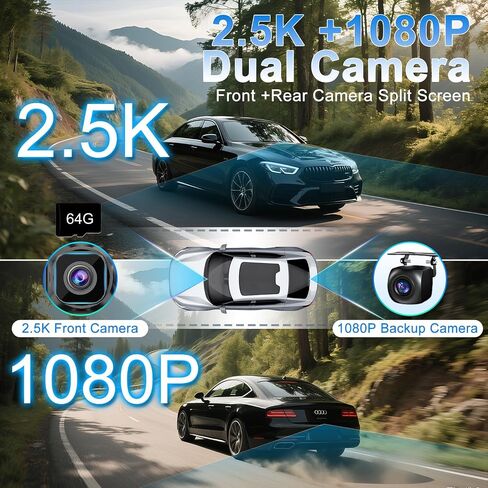 [11" Fully Laminated 60fps Touchscreen] -Accfly Wireless car Play Screen for Apple carplay &Android Auto, OTA Updates -HD Front Dashcam & Backup Camera, Car Stereo Radio/GPS Navigation/BT Audio in Kuwait