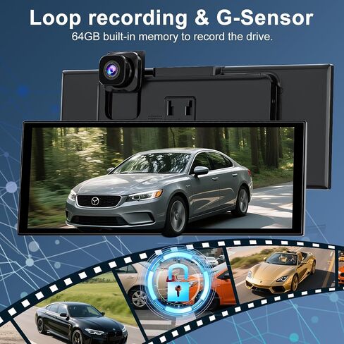 [11" Fully Laminated 60fps Touchscreen] -Accfly Wireless car Play Screen for Apple carplay &Android Auto, OTA Updates -HD Front Dashcam & Backup Camera, Car Stereo Radio/GPS Navigation/BT Audio in Kuwait