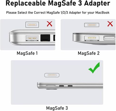USB C to Magnetic Adapter, Type-C to Magnetic 3 T-Head PD 140W Power Fast Charging Converter Compatible with 2021-2023 MacBook Pro Air (Magnetic 3rd) in Kuwait