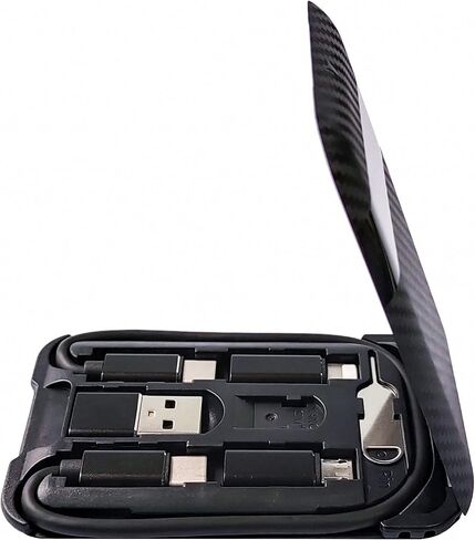Cable-Card USB C to C Charging/Data Transfer Cable with 3 Connectors Adapter Type C to USB A/Micro USB/Lightning 8P Adapter Compatible with iOS/Micro USB and Type-C Devices in Kuwait