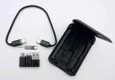 Cable-Card USB C to C Charging/Data Transfer Cable with 3 Connectors Adapter Type C to USB A/Micro USB/Lightning 8P Adapter Compatible with iOS/Micro USB and Type-C Devices in Kuwait