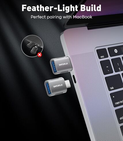 USB C to USB Adapter [2 Pack], 10Gbps Type C Male to USB 3.0 Female OTG Converter for MacBook Pro/Air, iPhone 15/16 Pro, iPad Pro, Samsung S24, Charging, Data Transfer in Saudi Arabia