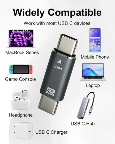 40Gbps 8K USB-C Male to Male Extension Coupler 2 Pack in Kuwait