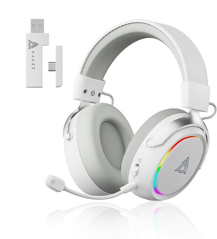 AJAZZ AHM10 MAX Wireless Gaming Headset, Compatible with PC, PS5, Xbox Series X|S, 53mm, Memory Foam Ear Cushions, Aluminum Alloy Frame, 360° Noise-canceling, 2000mAh Battery, 7.1 Surround Sound. in Kuwait