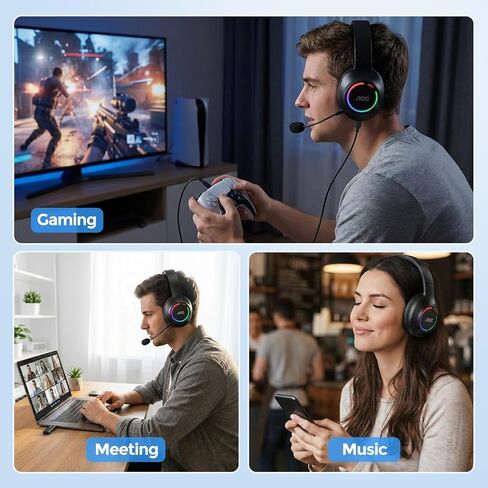 AOC Over-Ear Wireless Gaming Headset with Detachable Noise Cancelling Mic in Kuwait
