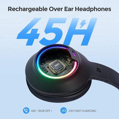 AOC Over-Ear Wireless Gaming Headset with Detachable Noise Cancelling Mic in Kuwait