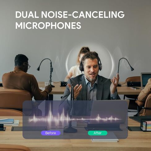Yealink UH37 USB Headset with Noise Cancelling Microphone,Wired Headset for PC Laptop,Teams Certified,USB-A & USB-C Cable,Works with Zoom and Other Leading UC Platforms (Renewed) in Kuwait