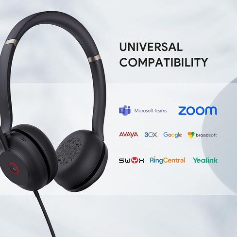 Yealink UH37 USB Headset with Noise Cancelling Microphone,Wired Headset for PC Laptop,Teams Certified,USB-A & USB-C Cable,Works with Zoom and Other Leading UC Platforms (Renewed) in Kuwait