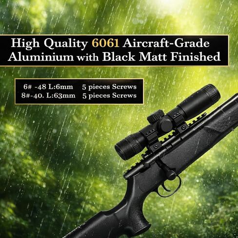 Gotical Combo of 3 | Picatinny Rail Mount for Savage Rascal Rifles with Ejection Port Cut-Out & 4x30 AO Compact Scope Objective Lens, Parallax Adjustable Focusable in Kuwait