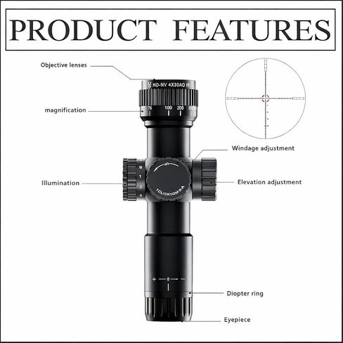 Gotical Combo of 3 | Picatinny Rail Mount for Savage Rascal Rifles with Ejection Port Cut-Out & 4x30 AO Compact Scope Objective Lens, Parallax Adjustable Focusable in Kuwait