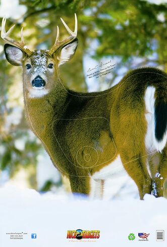 Deer Archery Target - Variety of Broadside & Quartering Target, 28" x 40" Photo Realistic Deer Shooting Target for Bow and Arrow Archery, Vanishing Vital Zones, Weather Resistant, USA-Made in Kuwait
