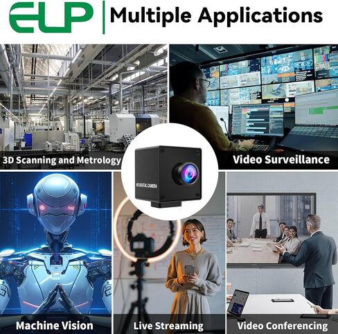 ELP 5mp 60fps Global Shutter USB3.0 Camera Wide Angle 110degree Webcam for Computer Mini UVC USB3.0/2.0 PC Camera High Speed Lightburn Cameras for Laser (110degree no Distortion Lens) in Kuwait