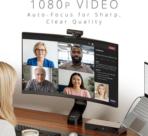 Kensington W3050 EQ 1080p Autofocus Webcam with Adjustable Field of View, Dual Microphones & Low‑Light Enhancement for Video Conferencing, Streaming & Online Meetings (K81172WW) in Kuwait