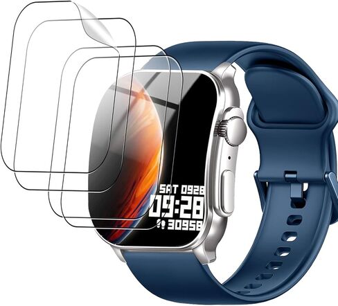 4 Pack Screen Protector for Poounur KW281A 2.01inch Smart Watch– 6H TPU Film,Anti-Scratch,Anti-Fingerprint,Bubble-Free,Shatterproof,Dustproof,Touch Sensitive,Full Protection for Watch Display in Kuwait