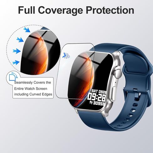4 Pack Screen Protector for Poounur KW281A 2.01inch Smart Watch– 6H TPU Film,Anti-Scratch,Anti-Fingerprint,Bubble-Free,Shatterproof,Dustproof,Touch Sensitive,Full Protection for Watch Display in Kuwait