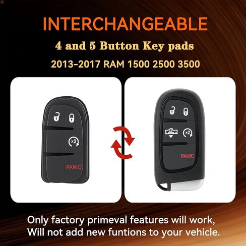 DIY Remote Key Fob Replacement for 2013-2017 RAM 1500 2500 3500 Truck in Kuwait