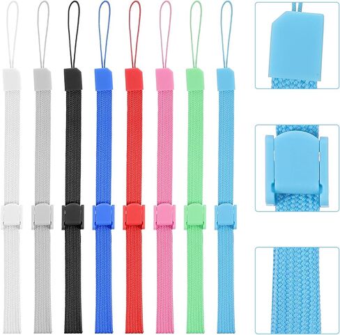 8PCS Hand Wrist Strap Adjustable Wrist Lanyard Multi Purpose Wristbands for Wii Remote Controller & Phone, Replacement Wii Accessories, Soft Polyester (Multi-Colour) in Saudi Arabia