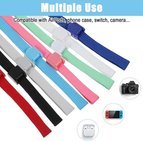 8PCS Hand Wrist Strap Adjustable Wrist Lanyard Multi Purpose Wristbands for Wii Remote Controller & Phone, Replacement Wii Accessories, Soft Polyester (Multi-Colour) in Saudi Arabia