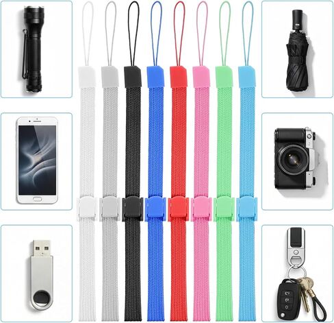 8PCS Hand Wrist Strap Adjustable Wrist Lanyard Multi Purpose Wristbands for Wii Remote Controller & Phone, Replacement Wii Accessories, Soft Polyester (Multi-Colour) in Saudi Arabia