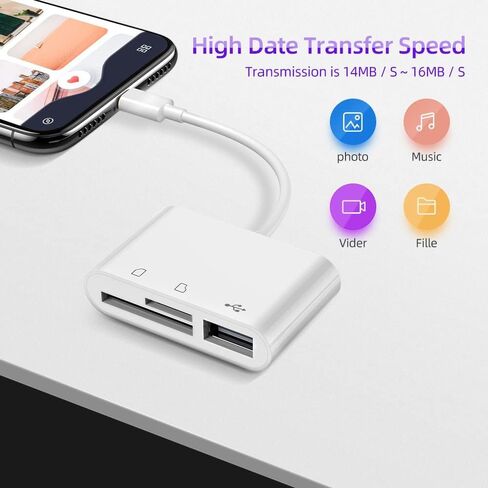 USB-C 3-in-1 SD Card Reader with SD, Micro SD Card Slots and USB Port, High-Speed Data Transfer in Kuwait