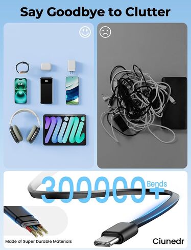 Portable Charger, 40000mAh Power Bank with Built in Cables in Kuwait
