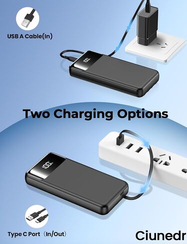 Portable Charger, 40000mAh Power Bank with Built in Cables in Kuwait