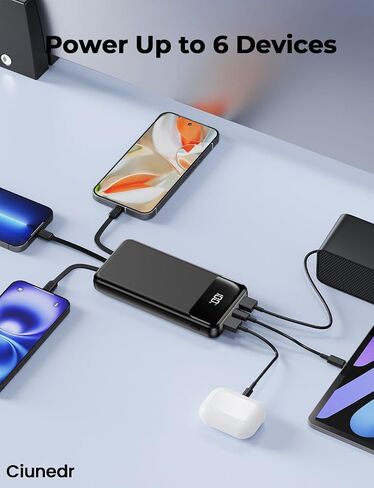 Portable Charger, 40000mAh Power Bank with Built in Cables in Kuwait