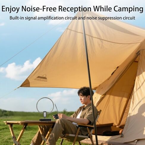 GA450 Active Loop Antenna for Shortwave Radio HF 2.3-30MHz MW 522-1710KHz BNC Cable Included Portable Indoor/Outdoor SWL Antenna for Ham Radio Enthusiasts in Saudi Arabia