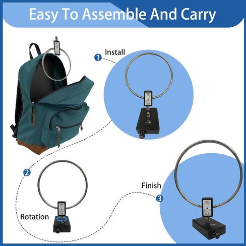 GA450 Active Loop Antenna for Shortwave Radio HF 2.3-30MHz MW 522-1710KHz BNC Cable Included Portable Indoor/Outdoor SWL Antenna for Ham Radio Enthusiasts in Saudi Arabia