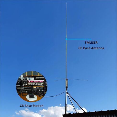 CB Station Antenna and 50ft RG58 Coaxial Cable Bundle, 27Mhz Outdoor CB Radio Antenna with Low-Loss PL259 UHF Male to Male Coax Cable, Perfect for Enhanced Signal Reception and Transmission in Kuwait