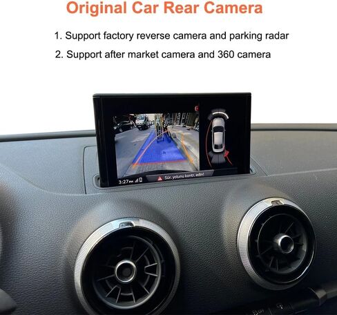 Wireless Carplay Android Auto Adapter for Audi A3 A4 A5 S3 B9 Q7 2014-2018 | MIB/MIB2 Retrofit Kit with Navigation, Music, Siri, OEM Knob Control, Camera Input in Kuwait