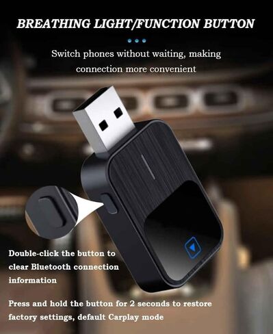 CarPlay Wireless Adapter, for Land Rover Discovery Sport 2015-2019, Auto Fast Connection No Latency, Plug and Play, Mini, Stable in Saudi Arabia