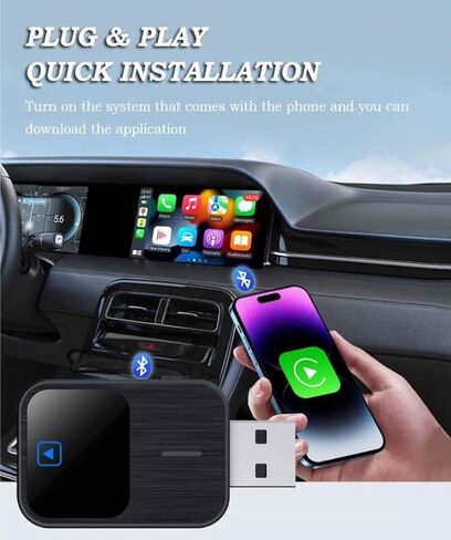 CarPlay Wireless Adapter, for Land Rover Discovery Sport 2015-2019, Auto Fast Connection No Latency, Plug and Play, Mini, Stable in Saudi Arabia