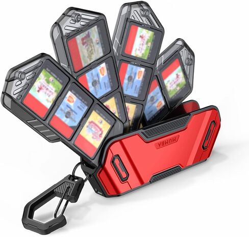 Mumba 12 Switch Game Card Case Holder for Nintendo Switch Game Cards, Portable and Exquisite Protective Hard Shell with 4 Layer Rotatable Holder for Nintendo Switch 2/Switch/Switch OLED/Lite (Black) in Kuwait