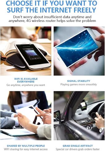 4G Mobile WiFi Hotspot Device with 4000mAh Battery and LCD Screen, Ideal for Online Gaming and Work Use During Road Trips and Travel in Kuwait