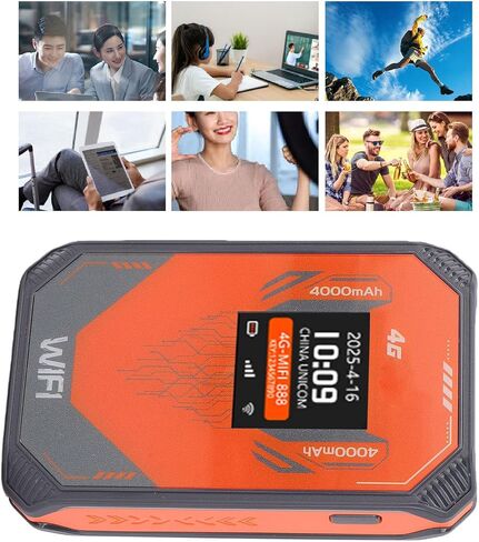 4G Mobile WiFi Hotspot Device with 4000mAh Battery and LCD Screen, Ideal for Online Gaming and Work Use During Road Trips and Travel in Kuwait