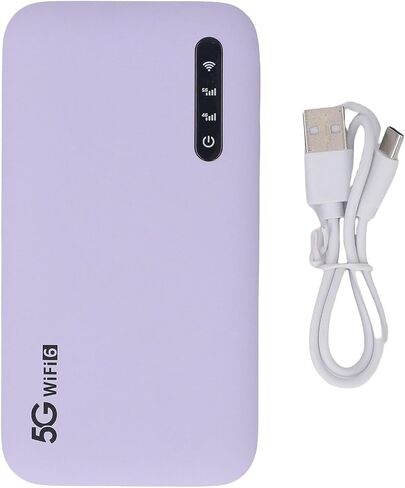 Robust 5G Mobile Hotspot WiFi6 Nano SIM Card Slot Support 16 Devices for Secure Connections Purple in Kuwait