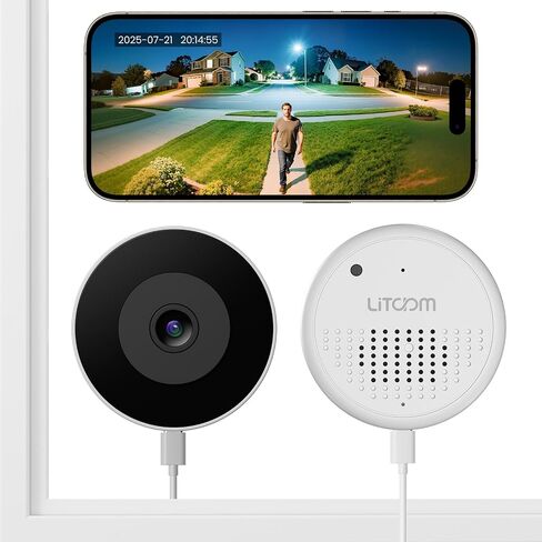 litokam Window Camera 3MP 2K, 2.4GHz & 5GHz Indoor Cameras for Home Security with Al Color Night Vision, Person/Motion/Sound Detection & Real-Time Alerts, 24/7 Recording, 104° View Angle, Double in Kuwait