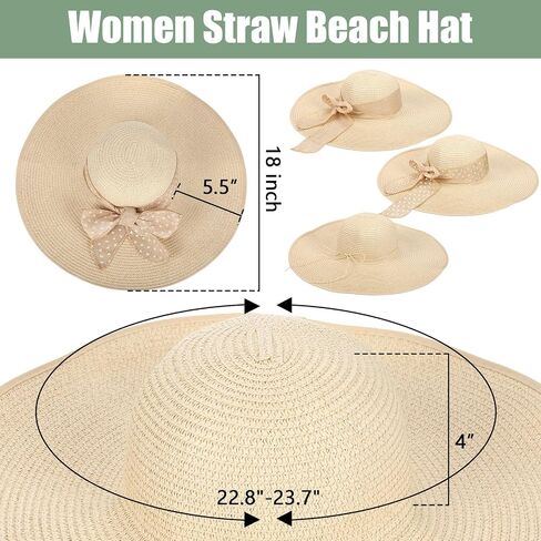 5 Pcs Women Straw Beach Hat Set with Straw Beach Tote Bag Summer Sunglasses Women Head Scarf Hat Clip for Travel in Saudi Arabia