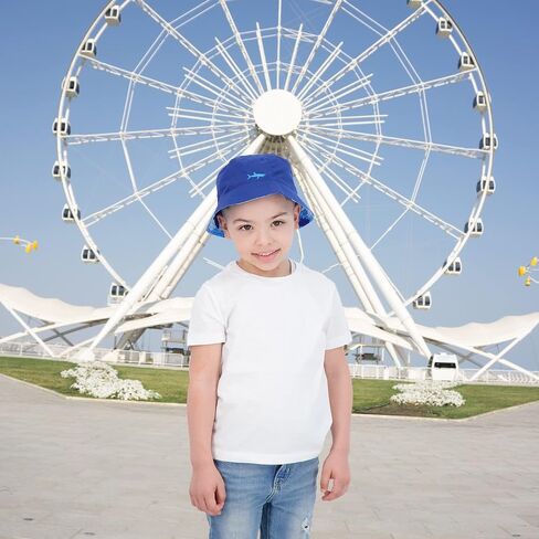 addie & tate Toddler Sun Hat for Kids UV Protection Beach Bucket Hat for Girls & Boys Fishing Boating with Sunglasses (Shark, 4-7 Years) in Saudi Arabia