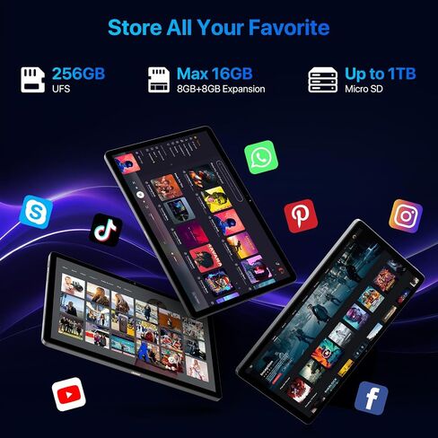 UMIDIGI Tablet 16GB RAM+256GB ROM G99 Octa-Core Android Tableta for Gaming,1920x1200 FHD IPS Display，8000mAh Battery,Global Unlocked Dual 4G,5G/2.4G WiFi, GPS, TF Expand Support Face Unlock in Kuwait