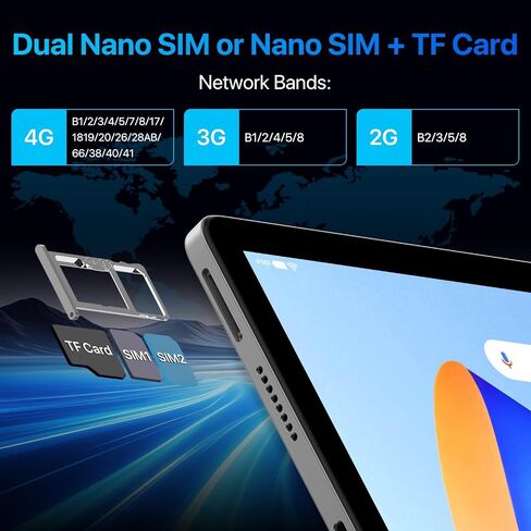 UMIDIGI Tablet 16GB RAM+256GB ROM G99 Octa-Core Android Tableta for Gaming,1920x1200 FHD IPS Display，8000mAh Battery,Global Unlocked Dual 4G,5G/2.4G WiFi, GPS, TF Expand Support Face Unlock in Kuwait