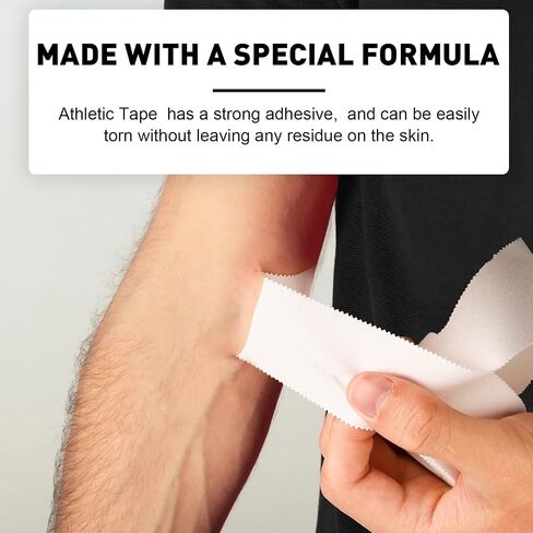CHMI Athletic Tape,White Sports Tape (64 Pack), 640 Yards Rolls Very Strong Easy Tear NO Sticky Residue Best Tape for Gymnastics Climbing Bat Injuries Medical (1.5 Inch X 640 Yards). in Kuwait