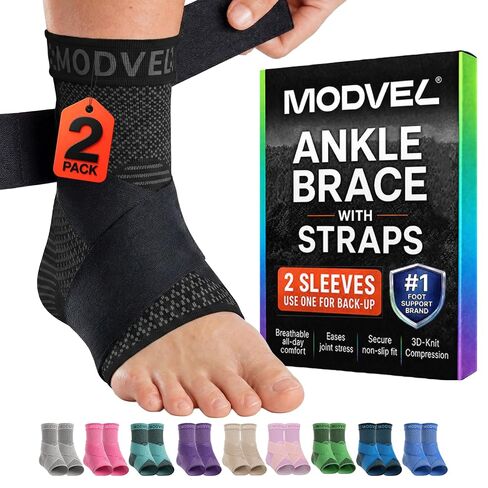 Modvel Foot & Ankle Brace Socks with Adjustable Support Strap – Compression Sleeve for Sprained Ankle, Plantar Fasciitis Relief Tendonitis & Arthritis, Stabilizing Foot & Ankle Support for Women & Men in Kuwait