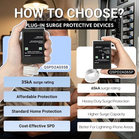 Replacement for Siemens QSPD2A035B Surge Protective Device, 35kA Whole House Indoor SPD Breaker for Electrical Panel, Compatible with Siemens EQ Ultimate ITE Gould Load Centers, 120/240V in Kuwait