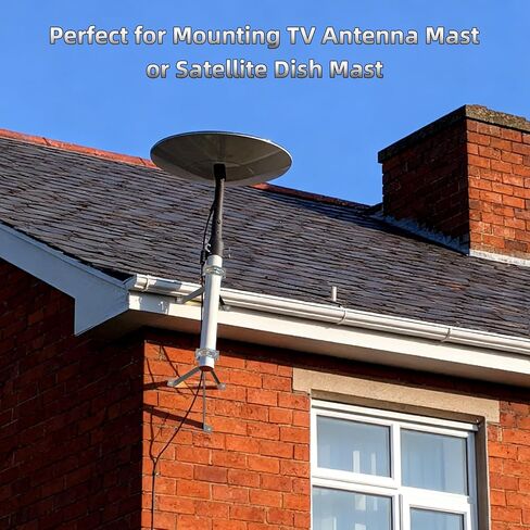 12" Heavy-Duty Antenna Mast, Antenna Wall Mount, Windproof Antenna Mounting Bracket for TV Antenna Mast (3-Leg + 2-Leg) in Saudi Arabia