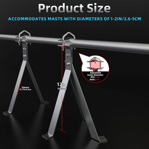 12" Heavy-Duty Antenna Mast, Antenna Wall Mount, Windproof Antenna Mounting Bracket for TV Antenna Mast (3-Leg + 2-Leg) in Saudi Arabia