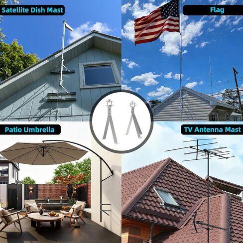 12" Heavy-Duty Antenna Mast, Antenna Wall Mount, Windproof Antenna Mounting Bracket for TV Antenna Mast (3-Leg + 2-Leg) in Saudi Arabia